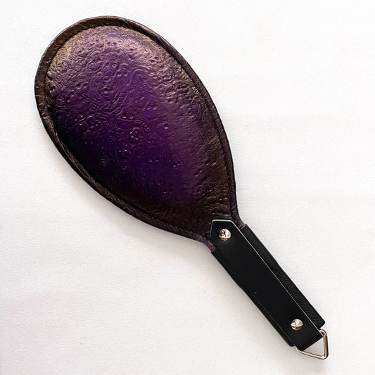 Padded Round Paddle - Two-Tone Embossed Skulls